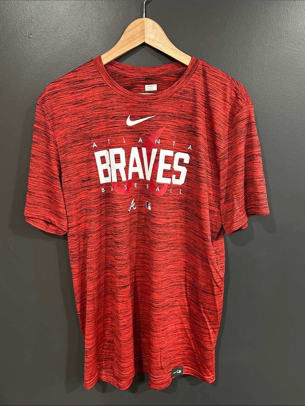 Nike Red Atlanta Braves Space-Dye Performance Tee